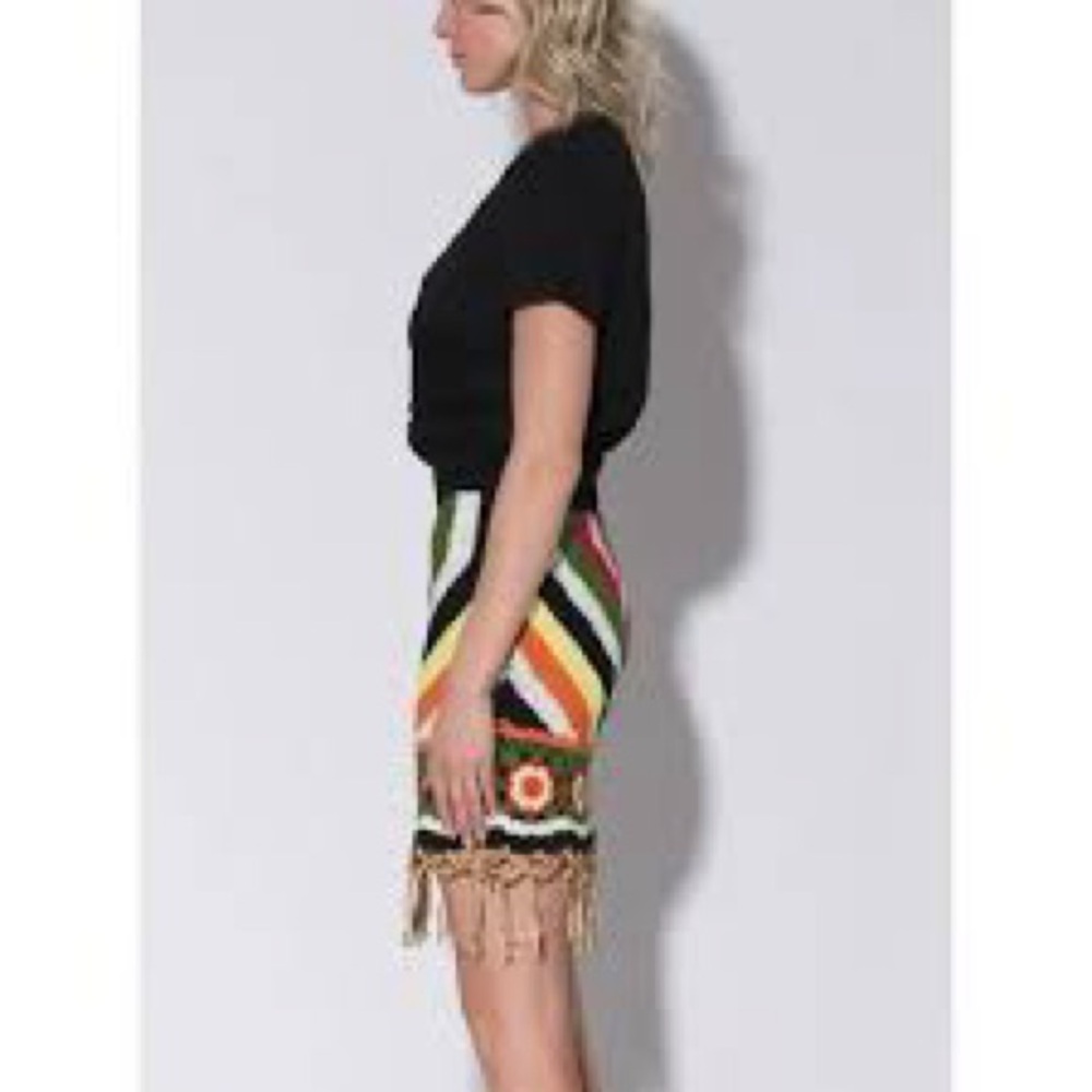 Walter Baker Women's Alaina Crochet Fringe Skirt NWT 198 Sz S Rain